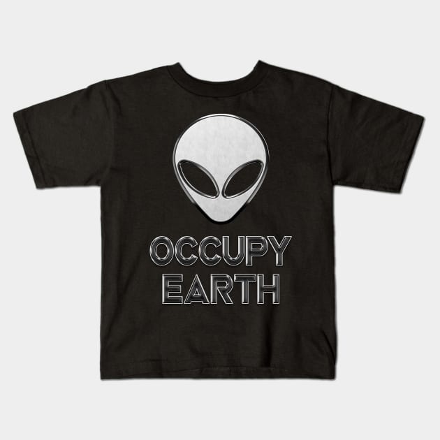 Alien Occupy Earth Space Invasion Fun Kids T-Shirt by Foxxy Merch